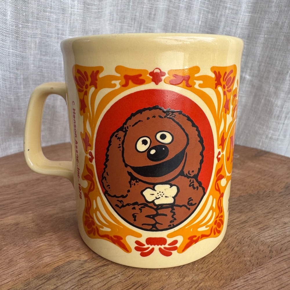 Vintage 1978 Muppet‎ Show Rowlf the Dog Mug Kiln Craft English Ironstone Cream